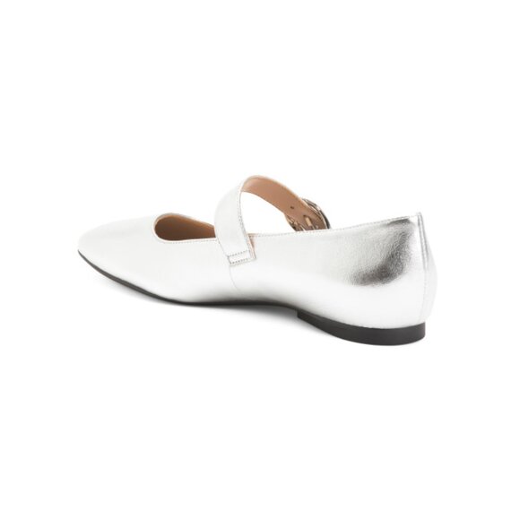 27 EDIT NATURALIZER Silver Leather Comfort Carter Mary Jane Flats - Picture 2 of 2